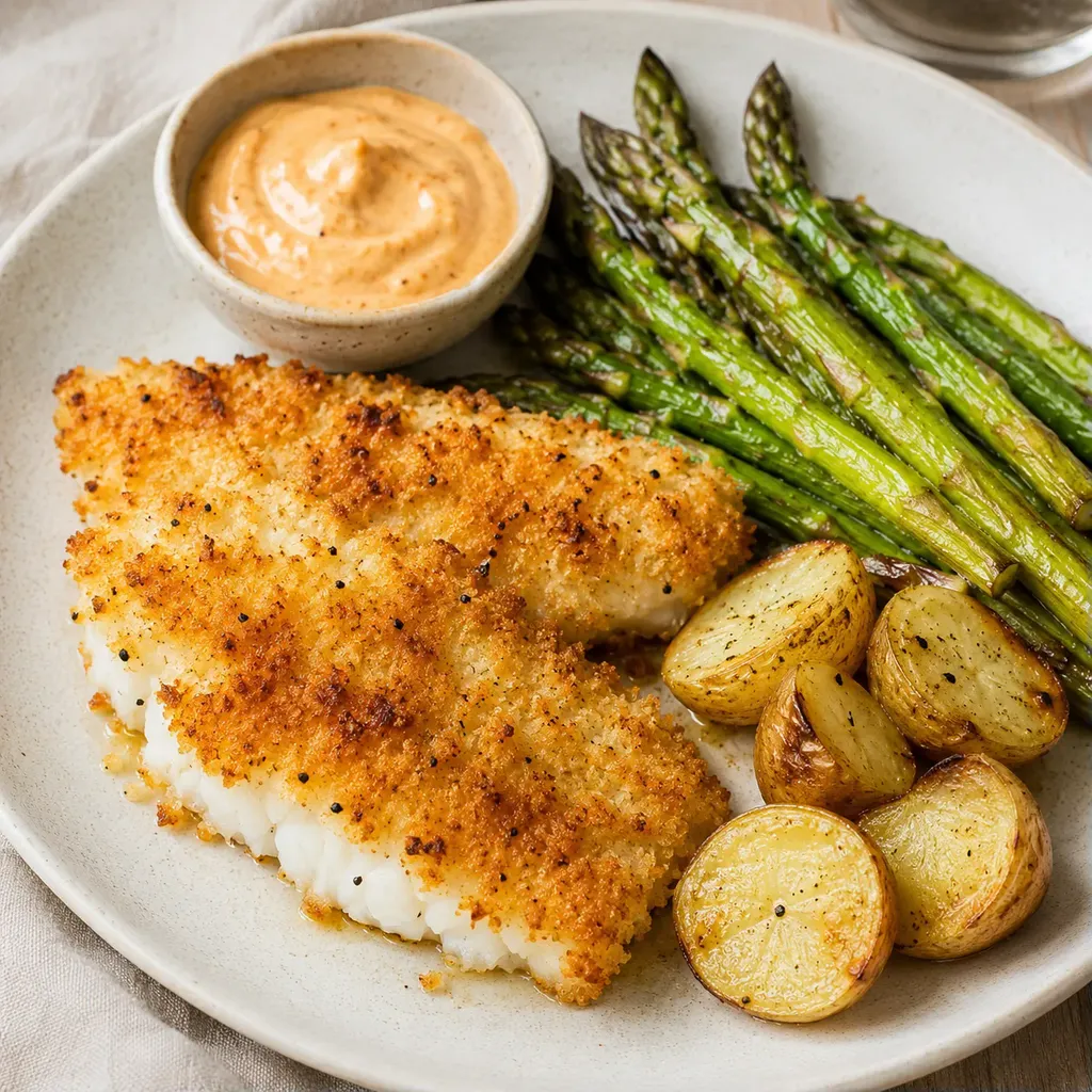 Poisson croustillant au four
