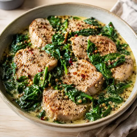 Porc légumes crémeux