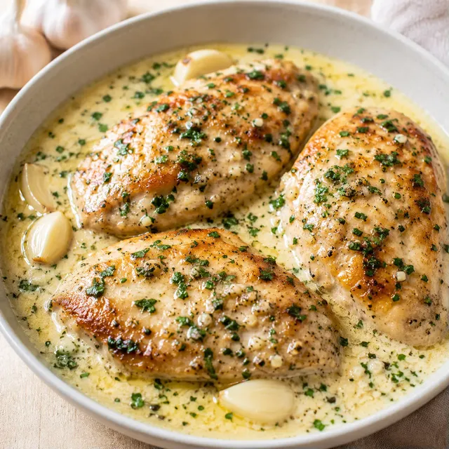 Poulet Crémeux et Ail