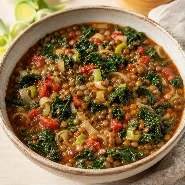 Lentilles et chou kale