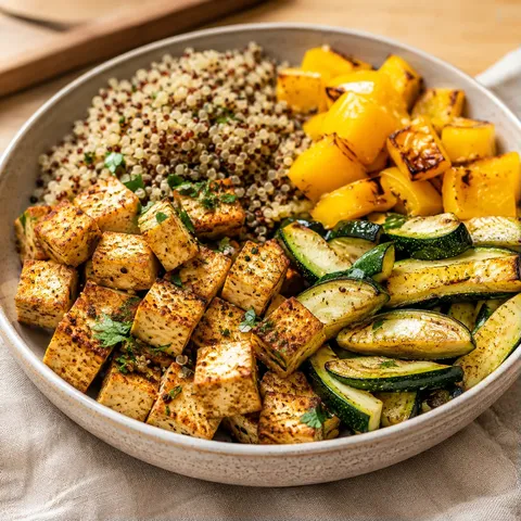 Légumes grillés tofu quinoa