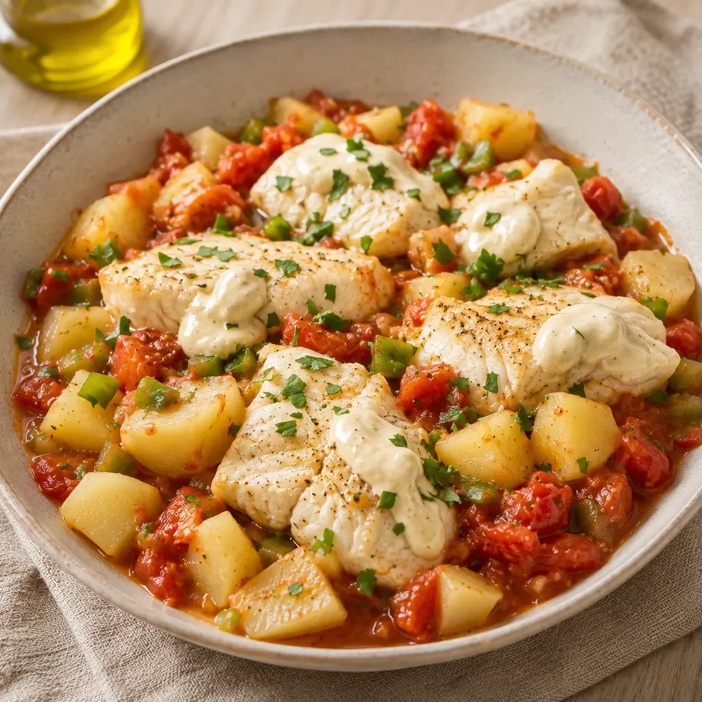 Merlu et pommes tendres