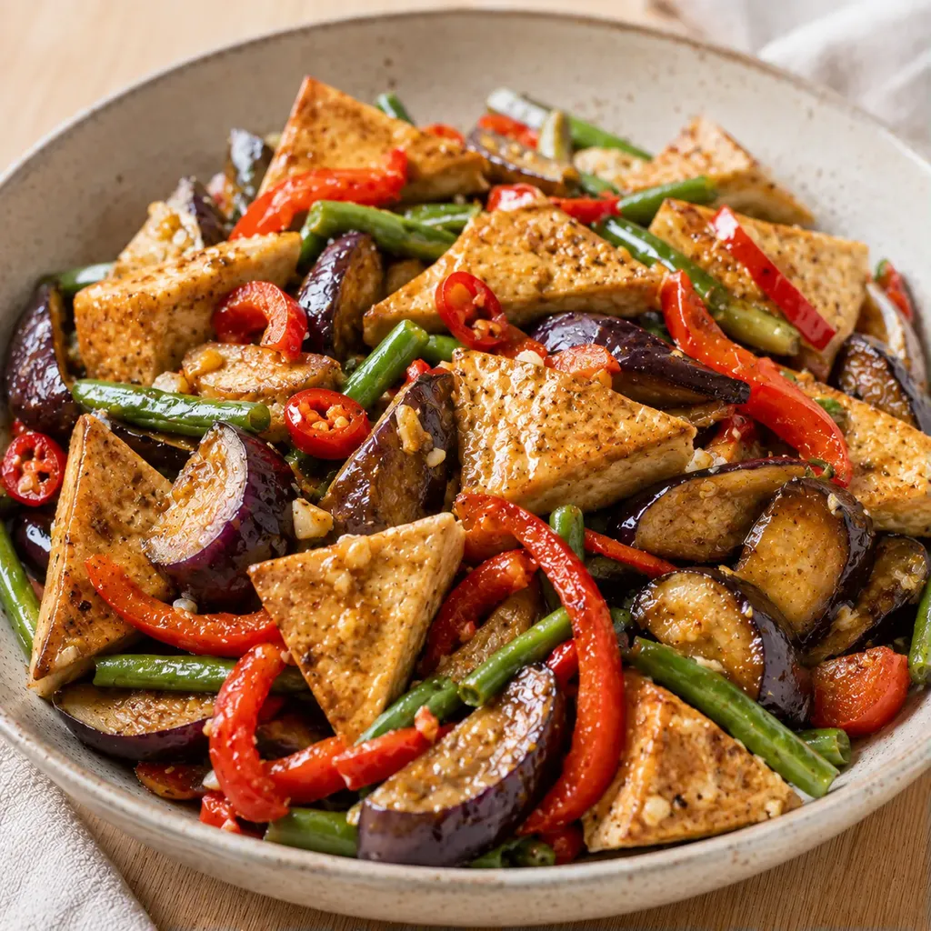 Aubergines et tofu