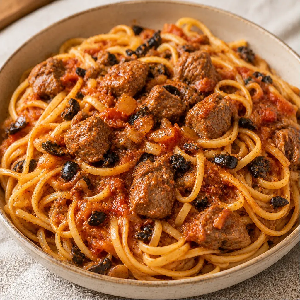 Linguines savoureuses agneau