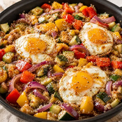 Légumes sésame œufs