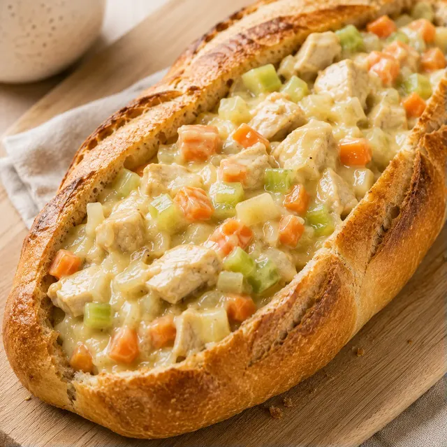Baguette garnie crémeuse