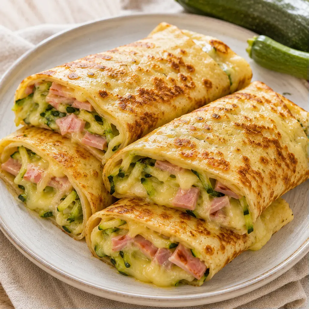 Crêpes jambon courgette cheddar