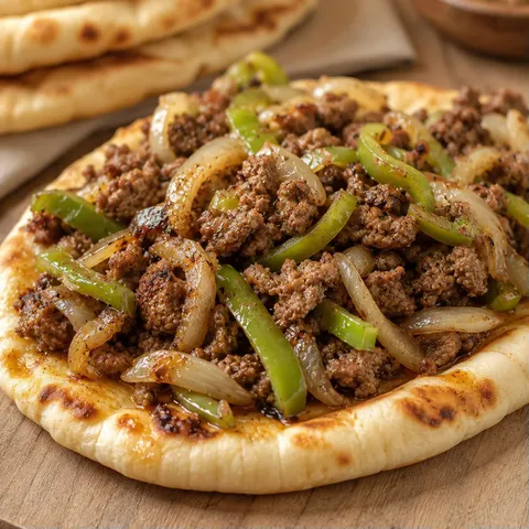 Pain naan et bœuf