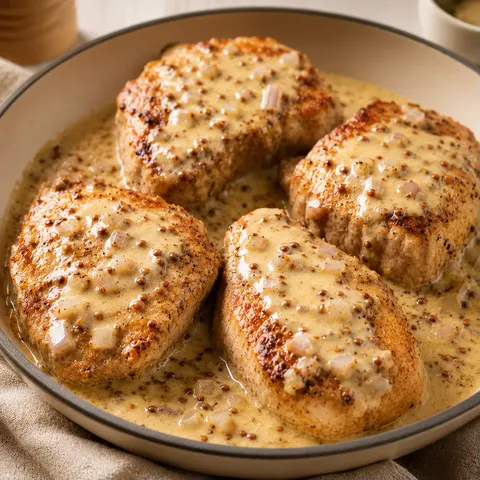 Porc sauce moutarde crème