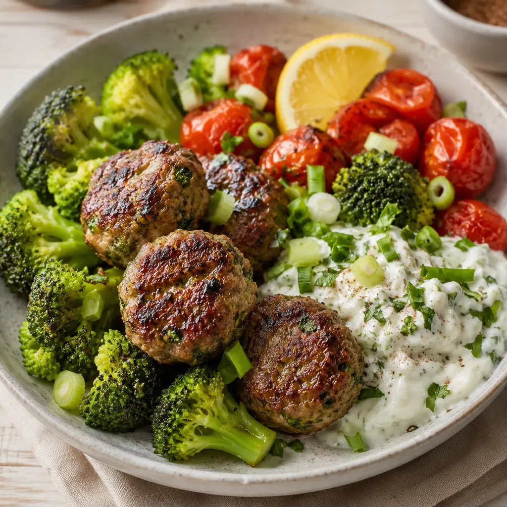 Brocoli et agneau grillés