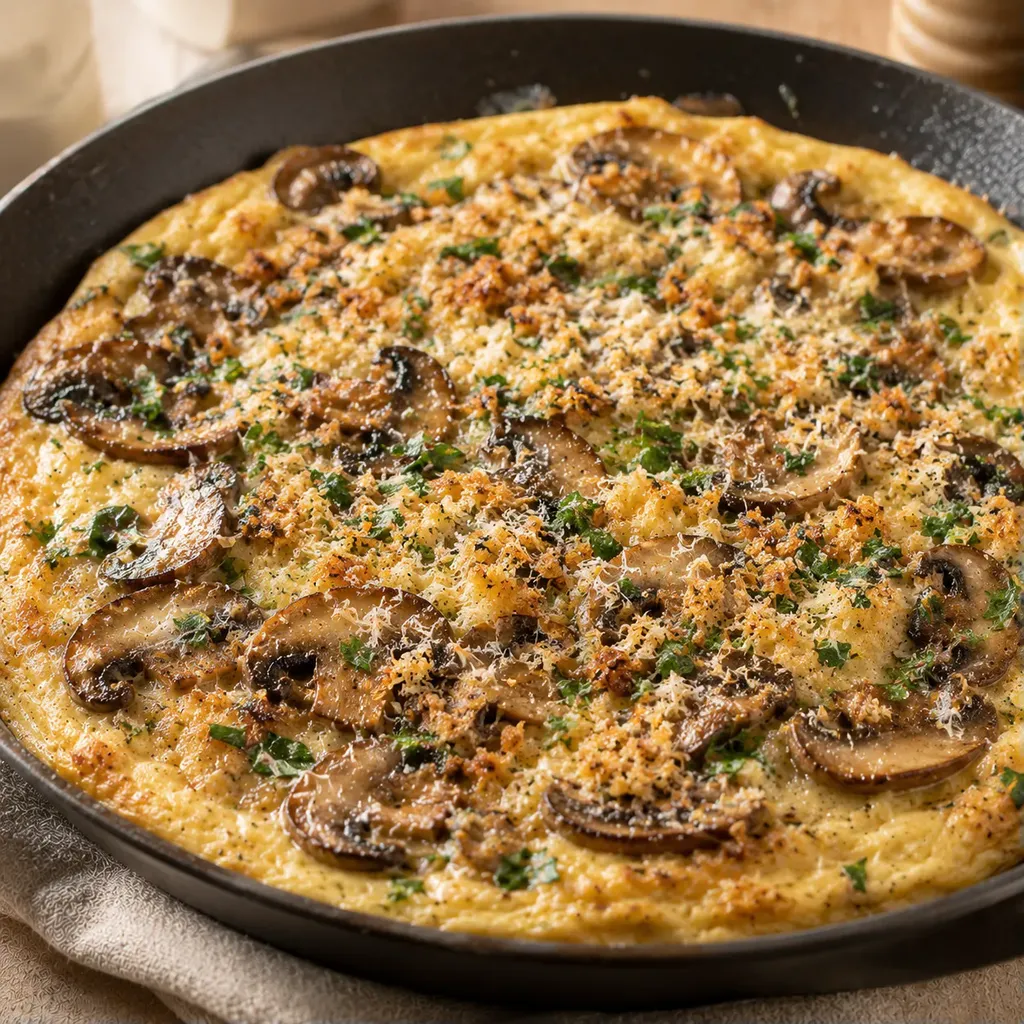 Champignons herbes omelette