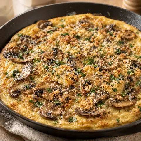 Champignons herbes omelette
