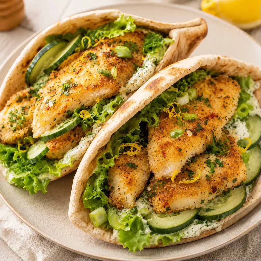 Pitas poisson et légumes