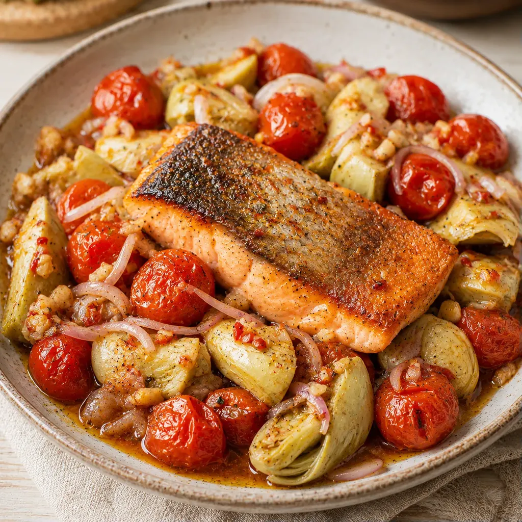 Saumon tomates croustillant
