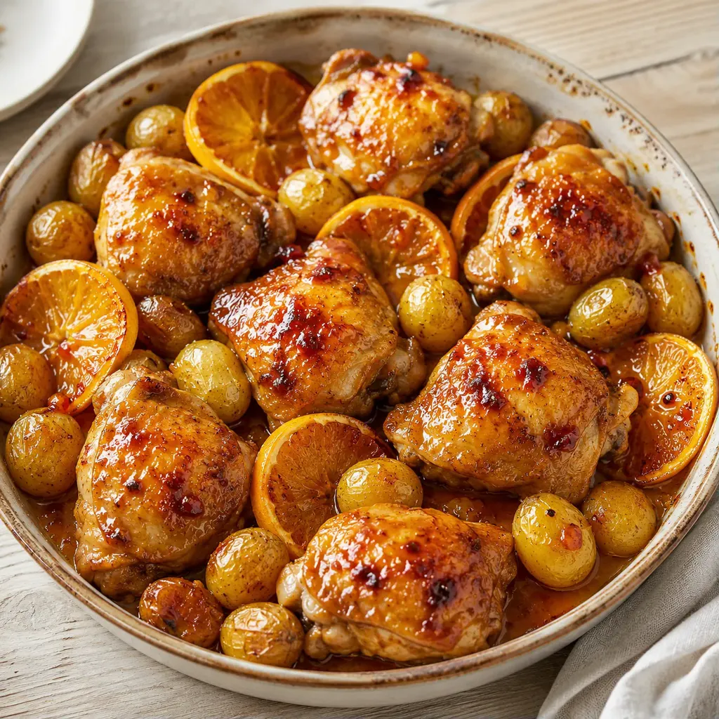 Poulet orange miel rôti
