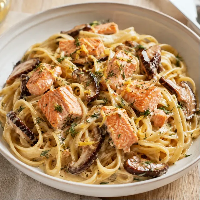 Saumon shiitakes citron