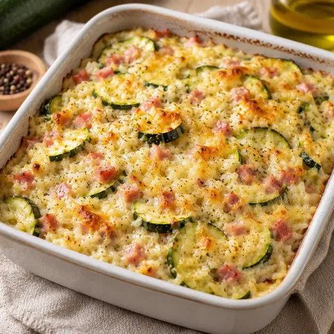 Gratin riz et courgettes