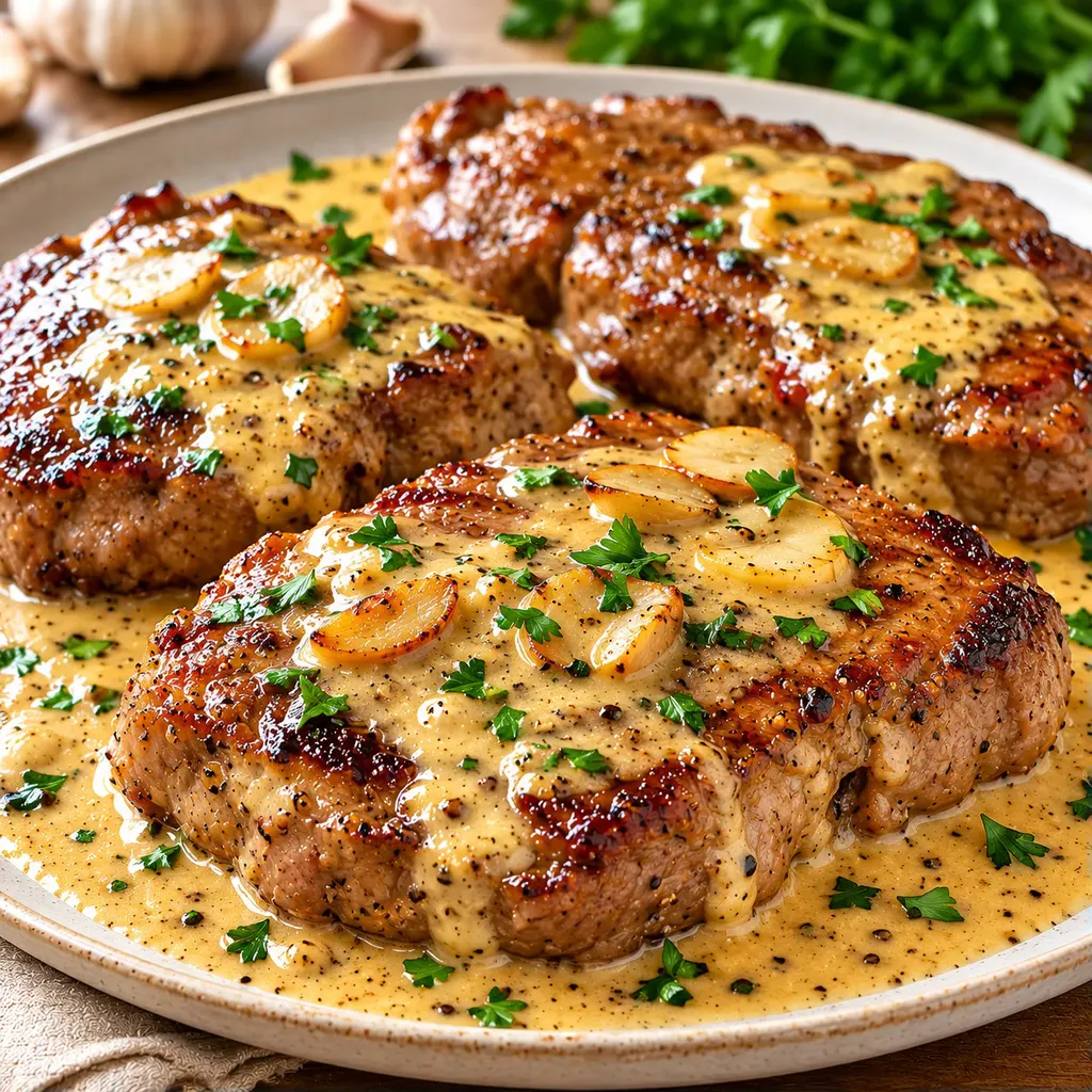 Steak tendre crème ail