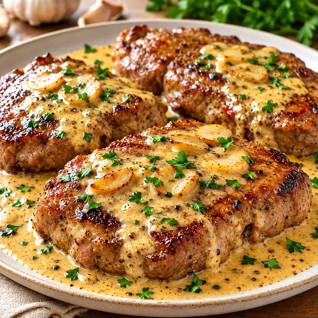Steak tendre crème ail