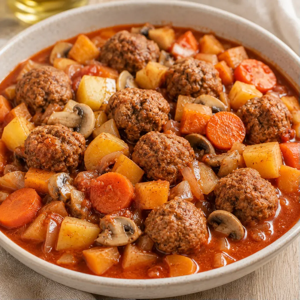 Boulettes et légumes