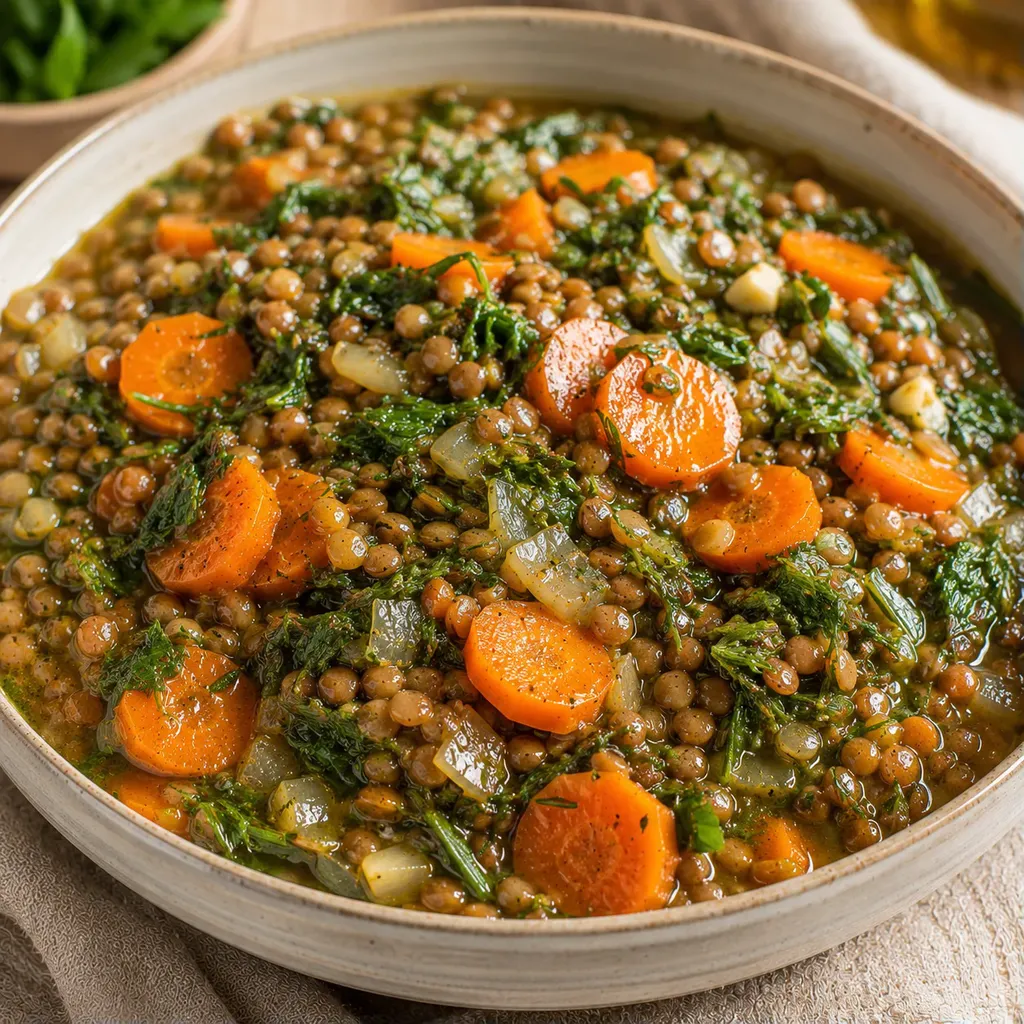 Fanes lentilles carottes