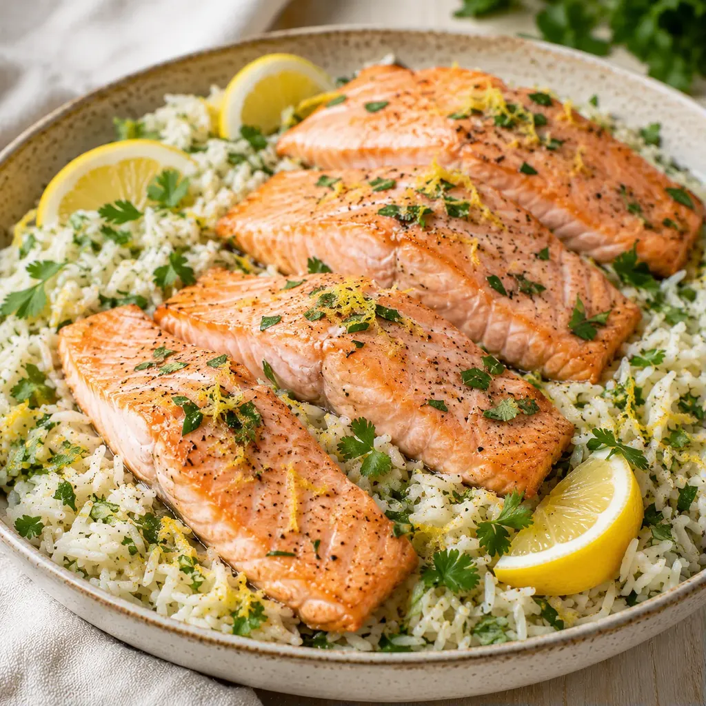 Saumon riz et citron