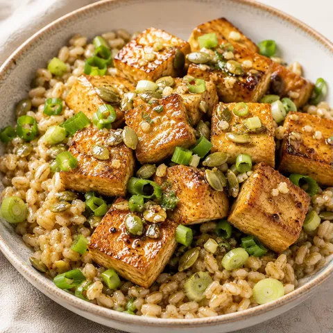 Tofu orge graines citrouille
