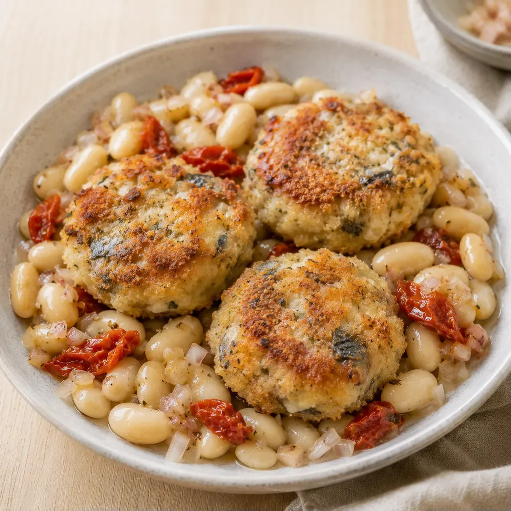 Haricots croquettes sardines