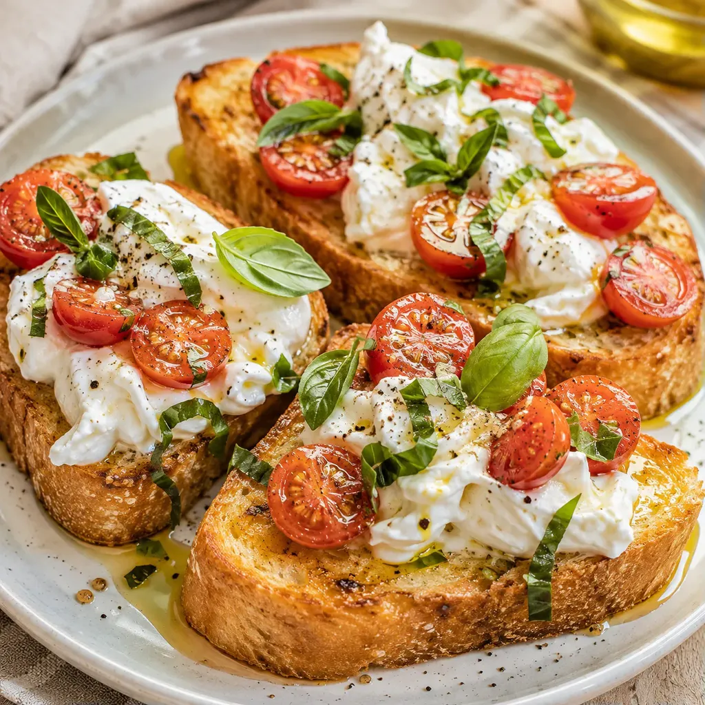 Basilic Burrata Pain Doré