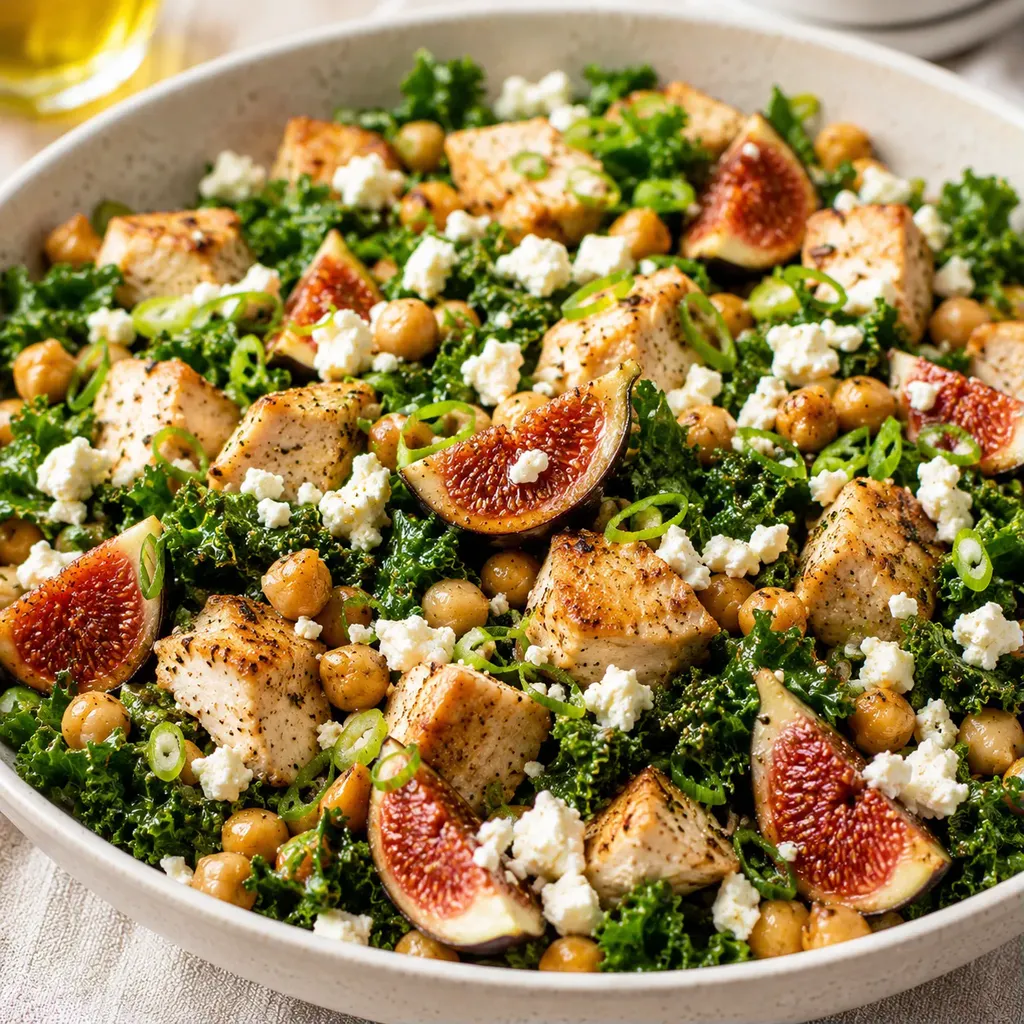 Kale figues poulet feta
