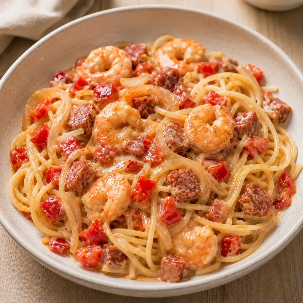Chorizo crevettes poivron