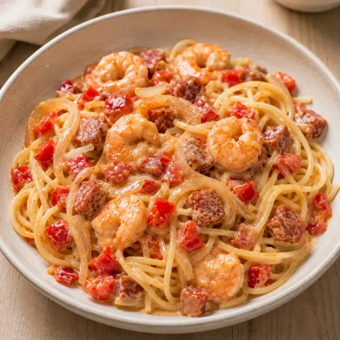 Chorizo crevettes poivron