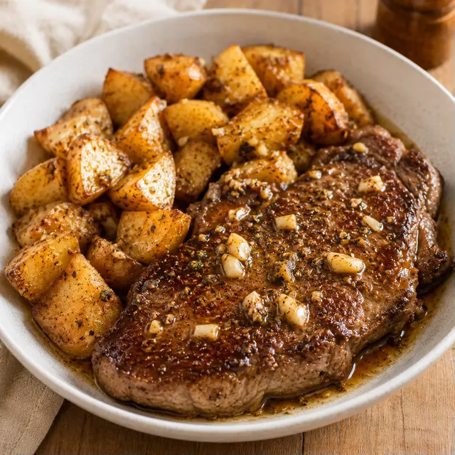 Steak Beurre Ail Pommes