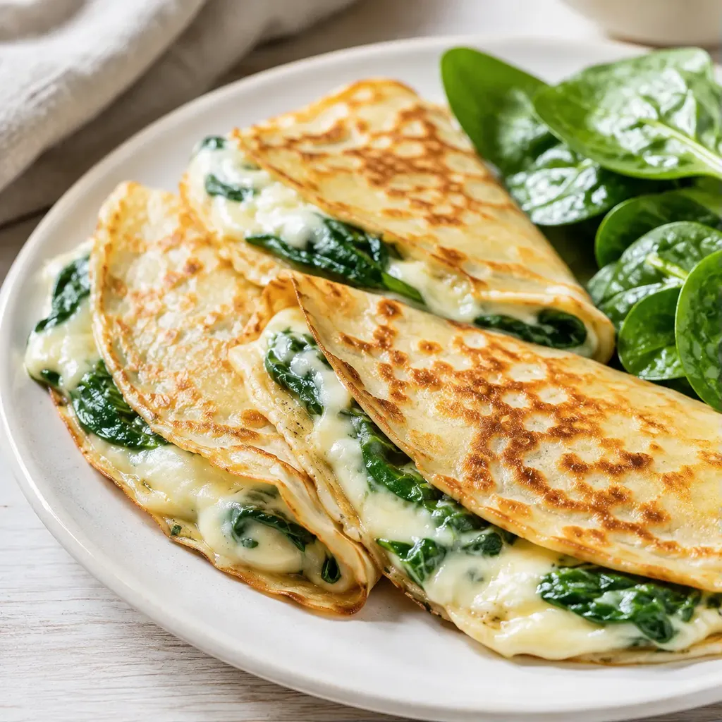 Crêpes fromage et épinards