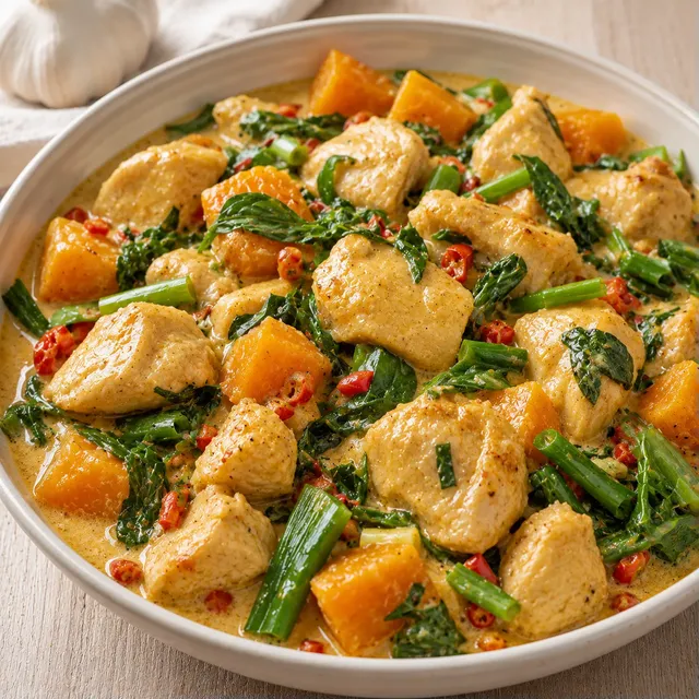 Poulet courge coco thaï