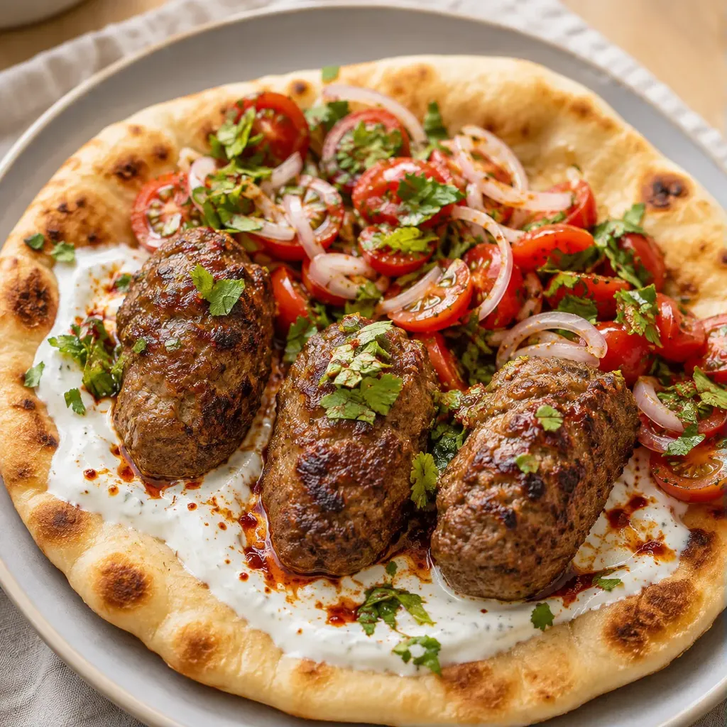 Boeuf et naan keftas