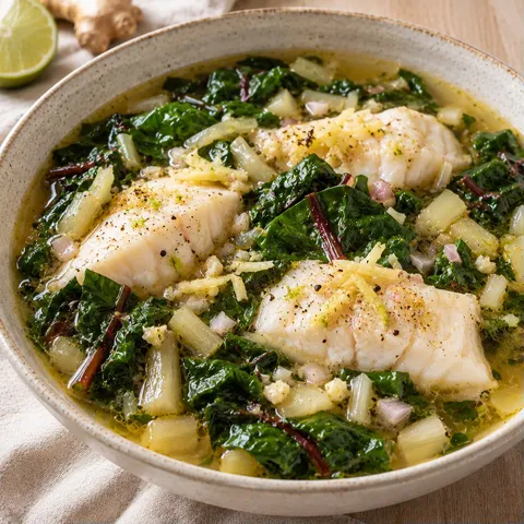 Bouillon gingembre et poisson
