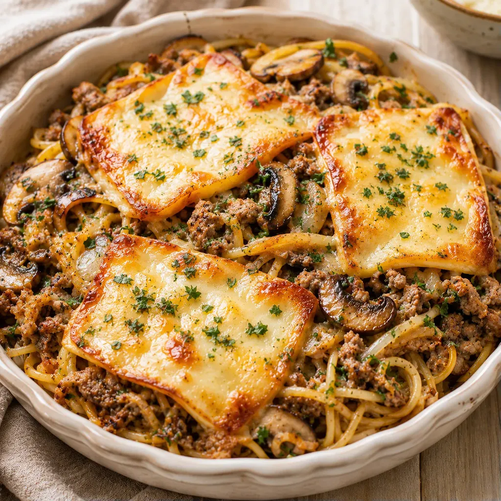 Gratin veau champignons