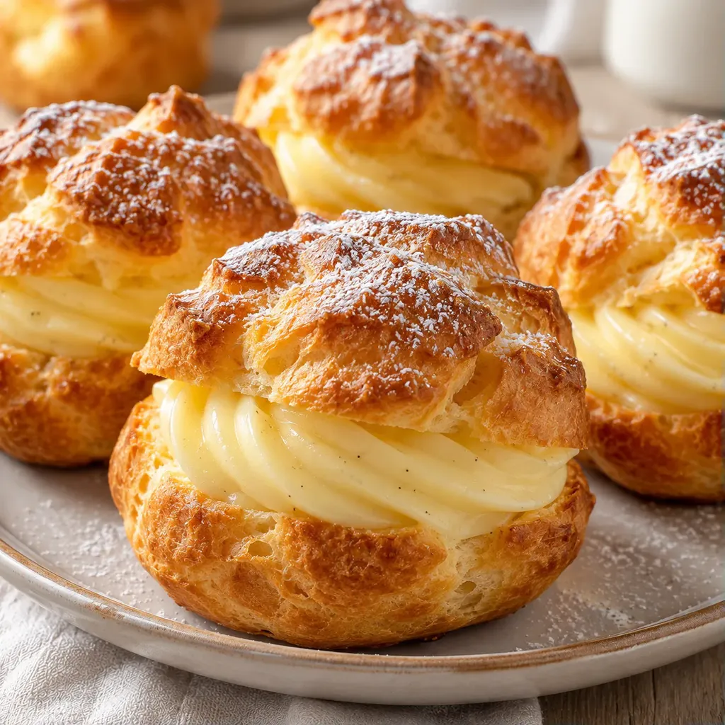 Choux crème dorés