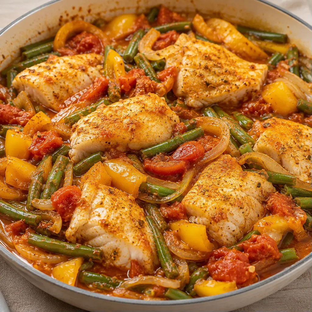 Poisson mijoté légumes