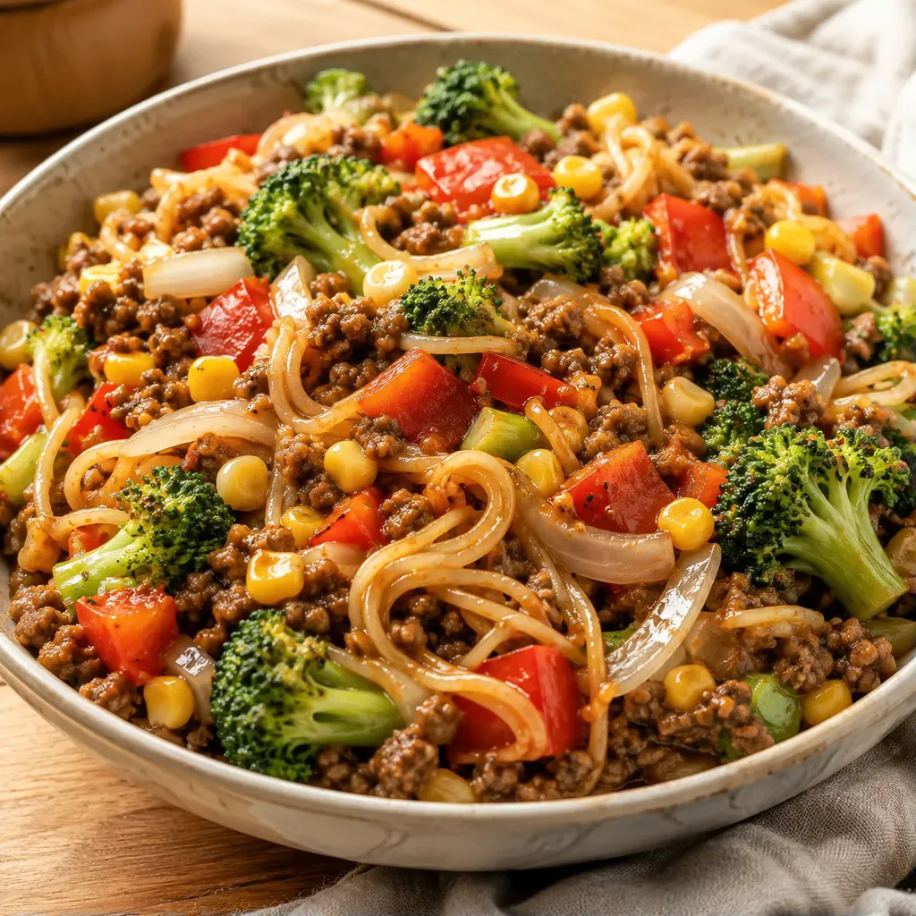 Bœuf et légumes croquants
