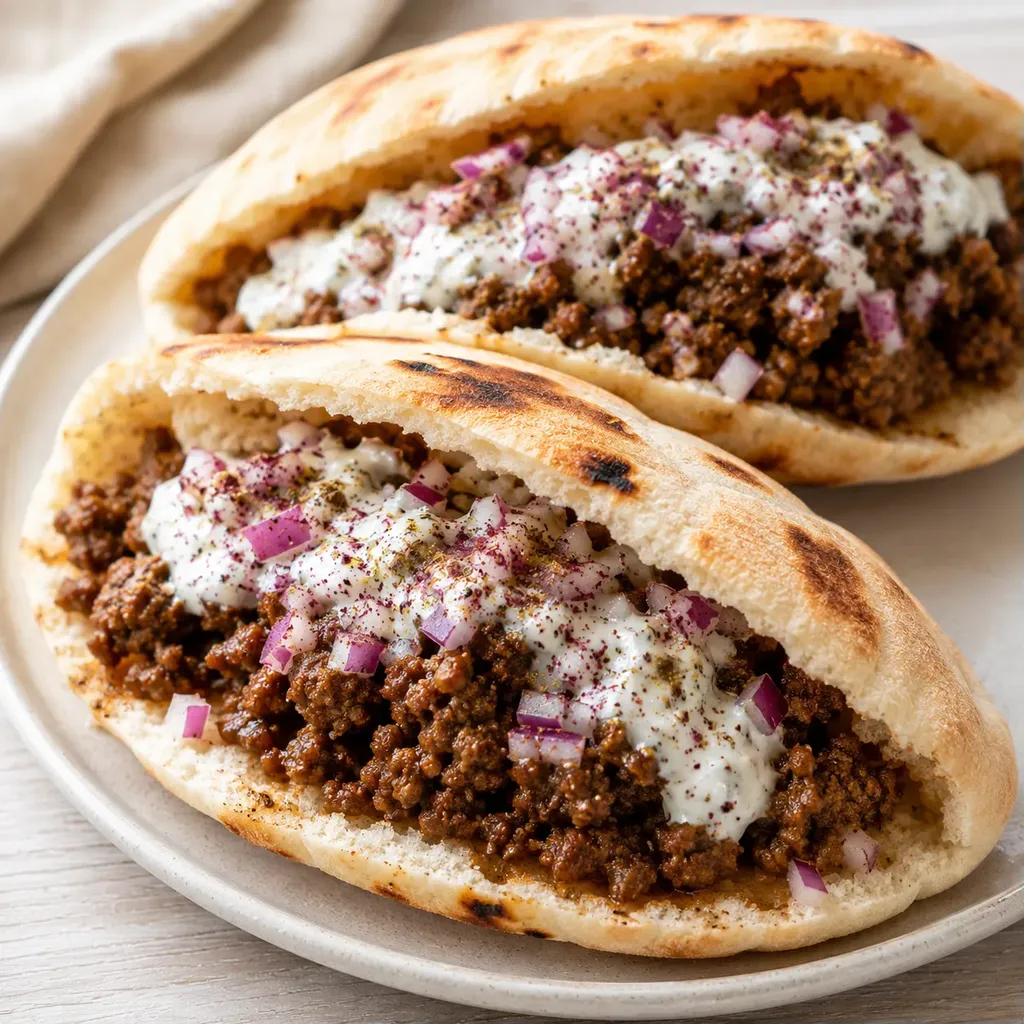 Pitas au bœuf épicé