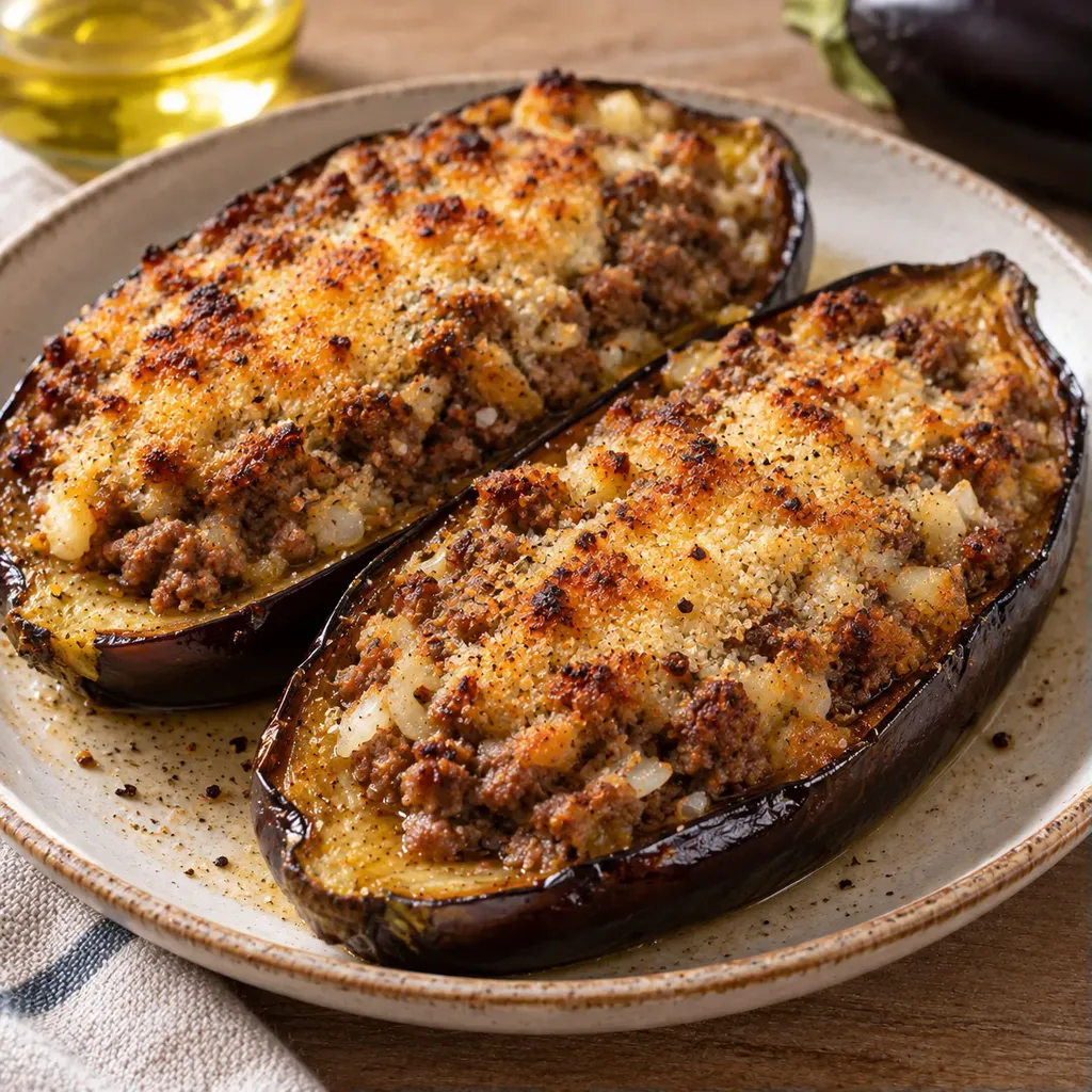 Agneau aubergines parmesan