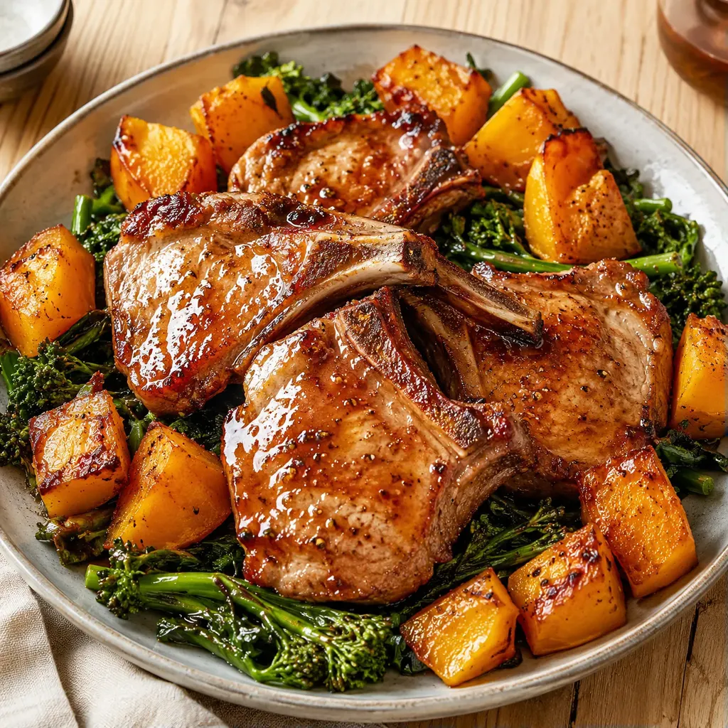 Porc érable et courges