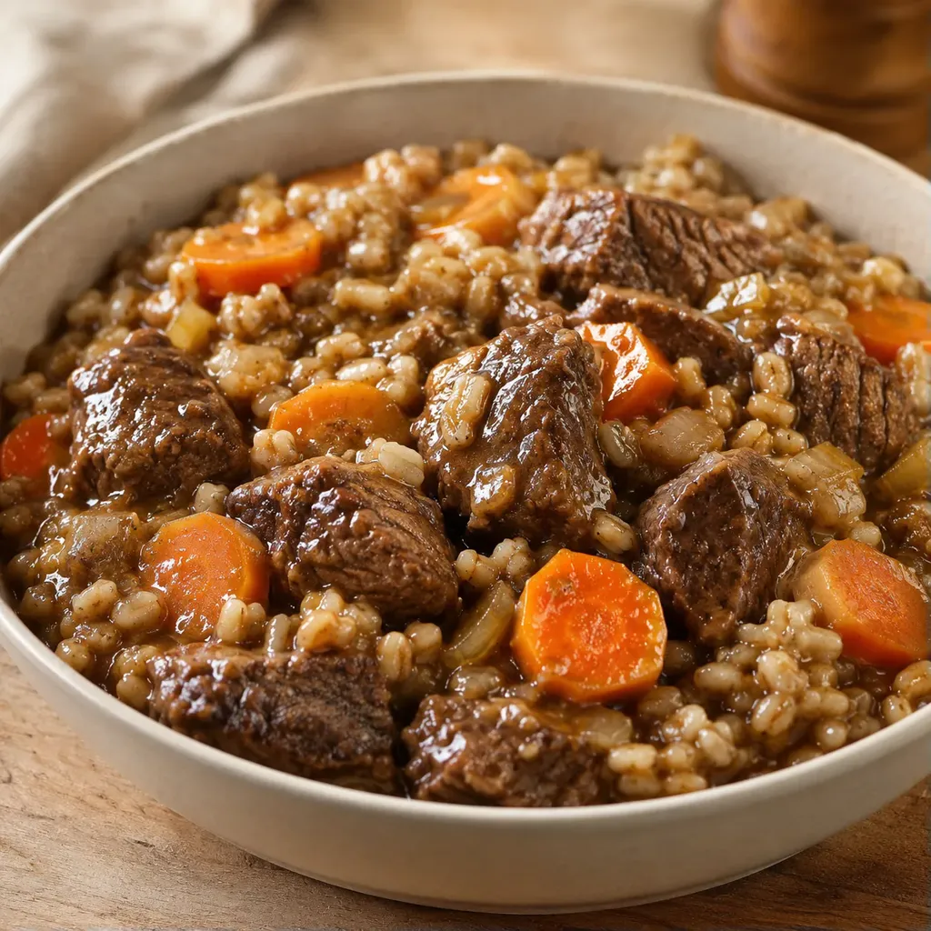Boeuf tendre moutarde orge