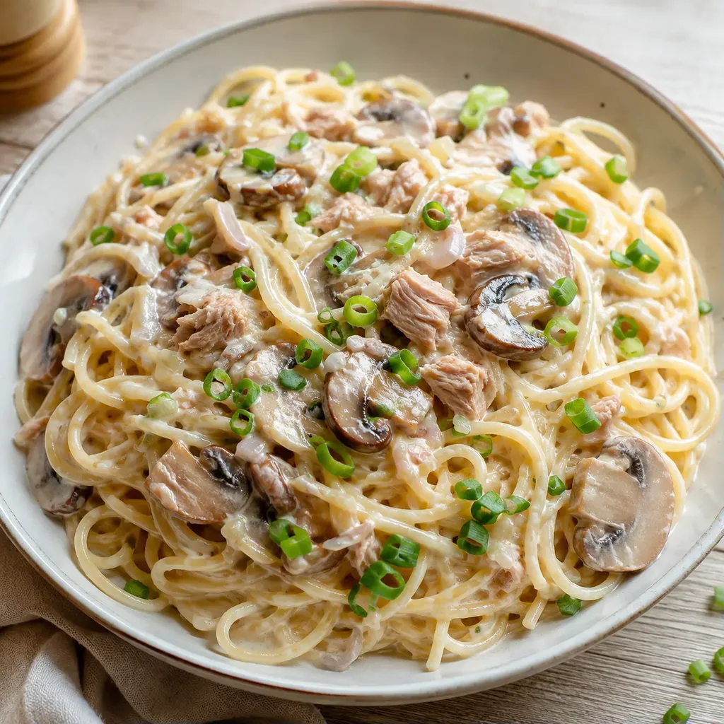 Thon champignons spaghettis