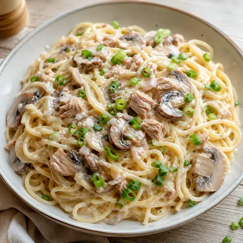 Thon champignons spaghettis