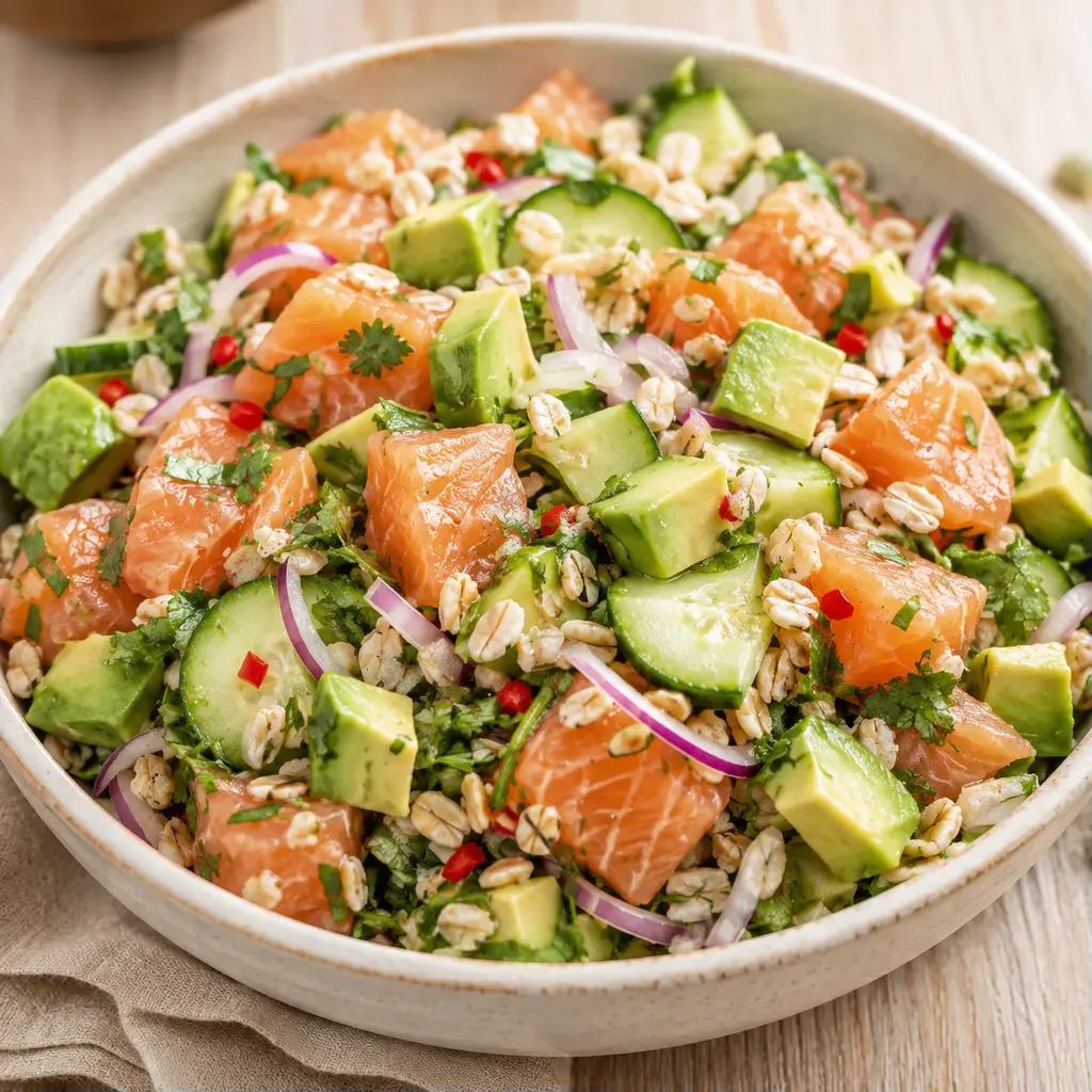 Saumon avocat épeautre frais