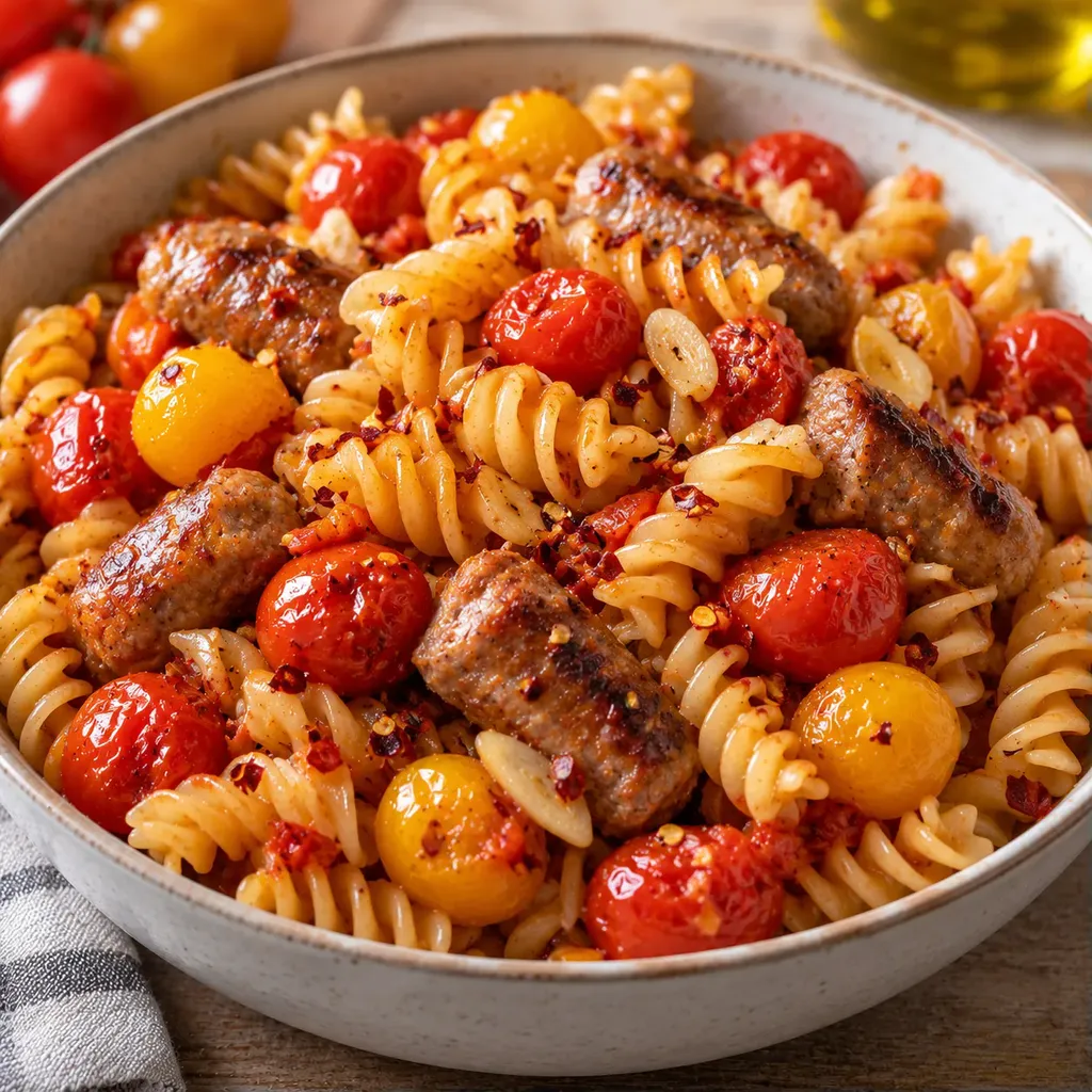 Pâtes tomates saucisse