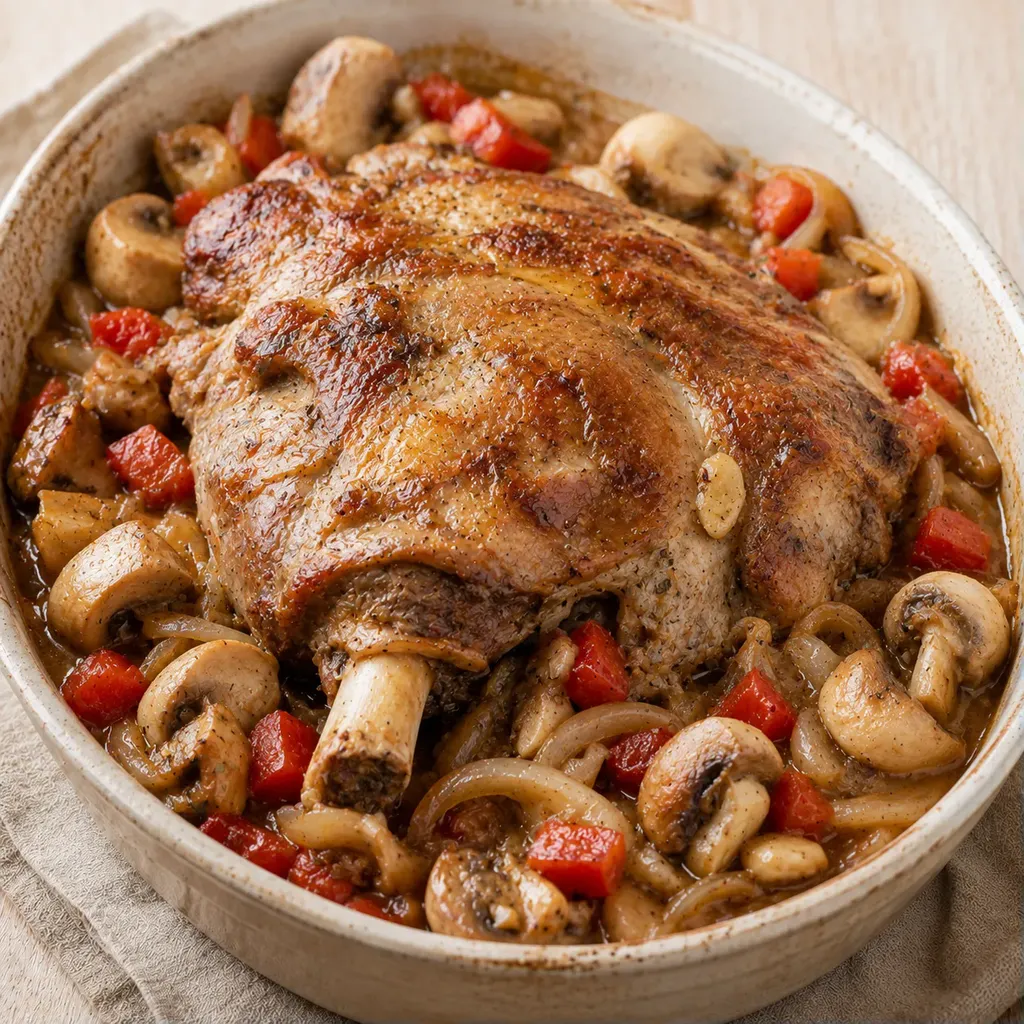 Porc braisé champignons